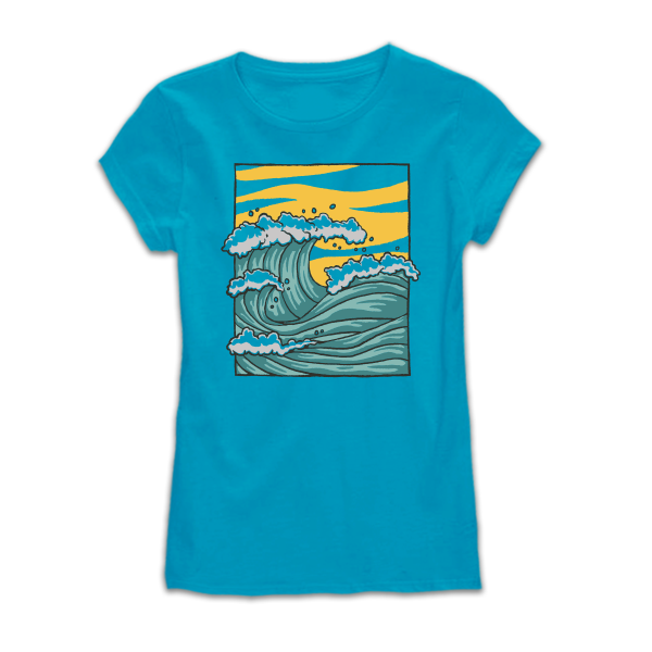 Дамска тениска с цветен принт  WAVES Дамска тениска с цветен принт  WAVES